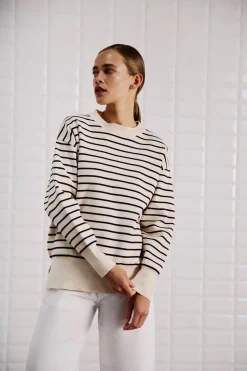 WBLBARBARA LS STRIPED PULLOVER