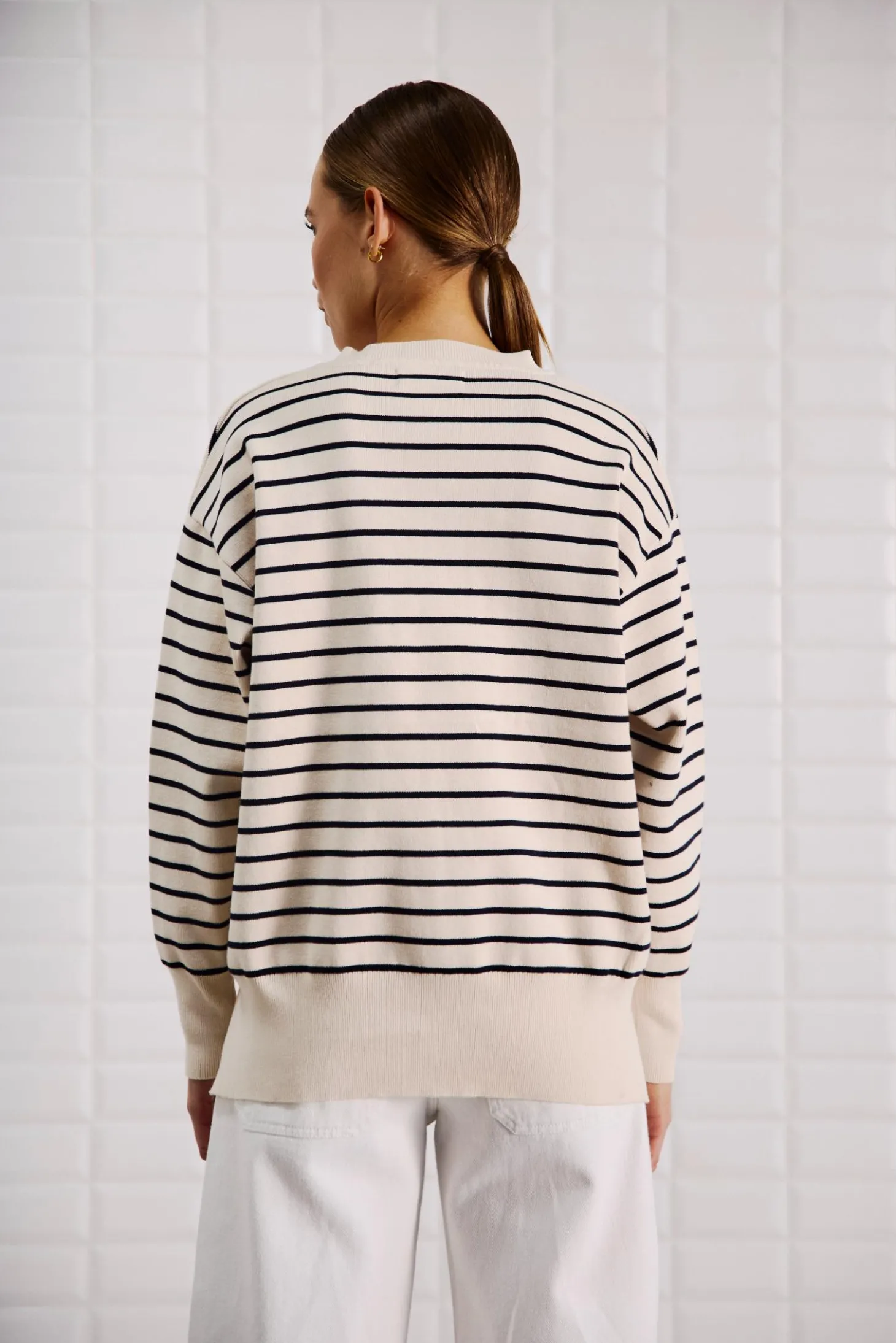 WBLBARBARA LS STRIPED PULLOVER