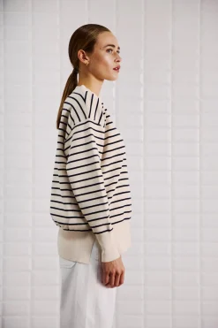 WBLBARBARA LS STRIPED PULLOVER