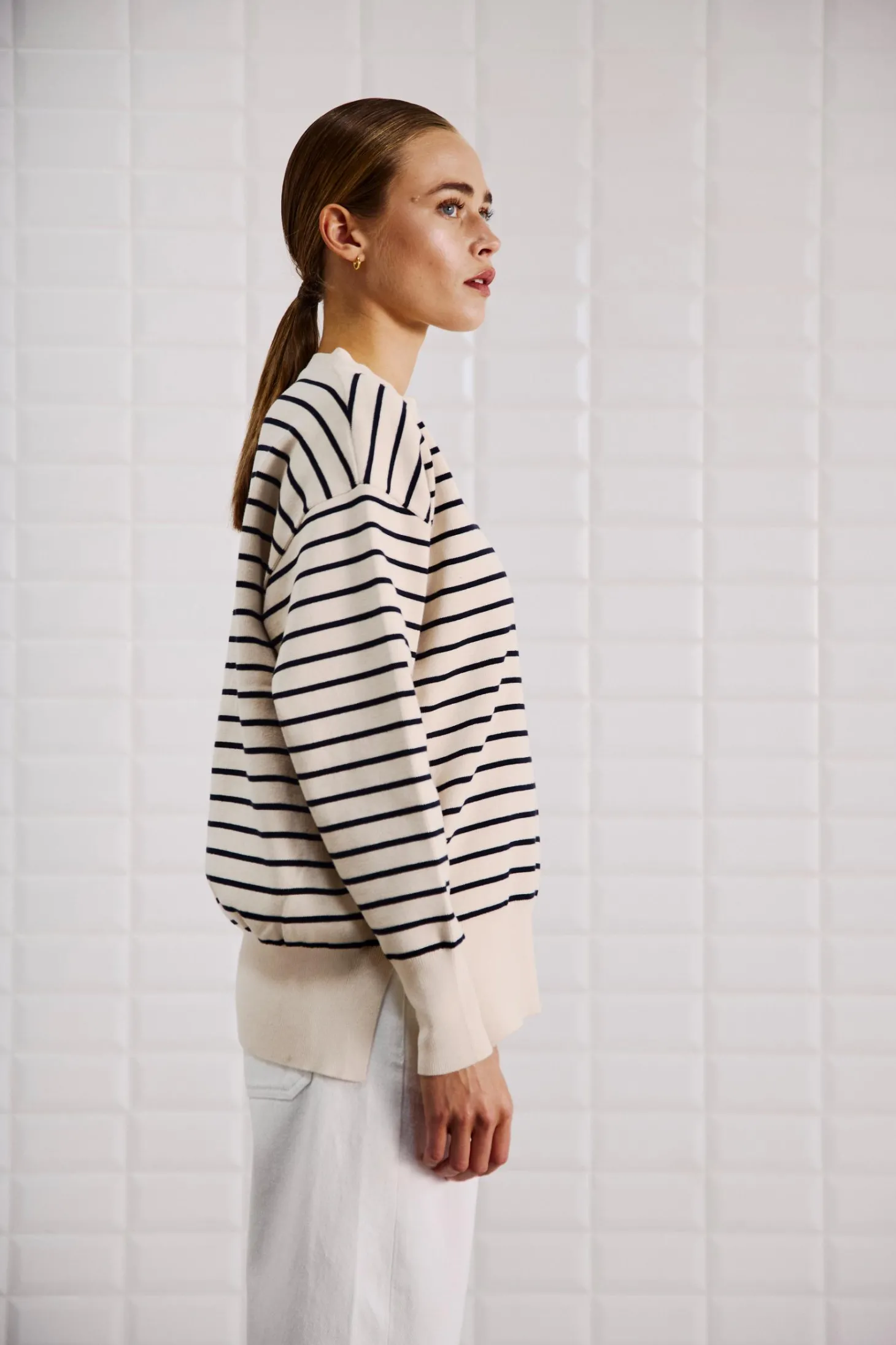 WBLBARBARA LS STRIPED PULLOVER