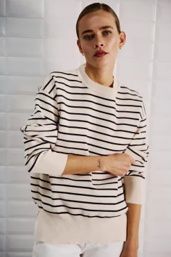 WBLBARBARA LS STRIPED PULLOVER