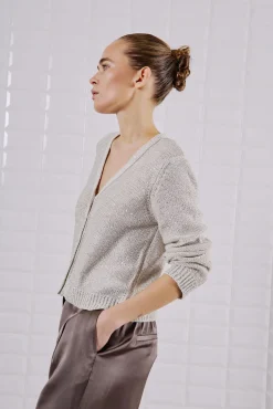 WBLBONNIE LS SEQUIN CARDIGAN