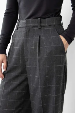 WBLFATE GRID CHECK PLEAT PANTS