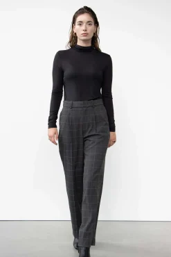 WBLFATE GRID CHECK PLEAT PANTS