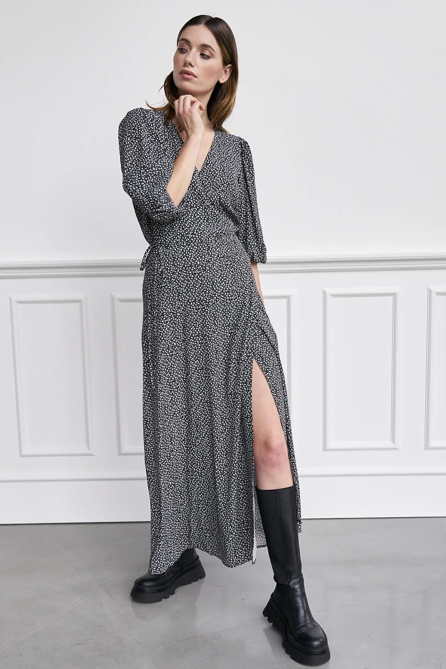 WBLFELINE WRAP MAXI DRESS