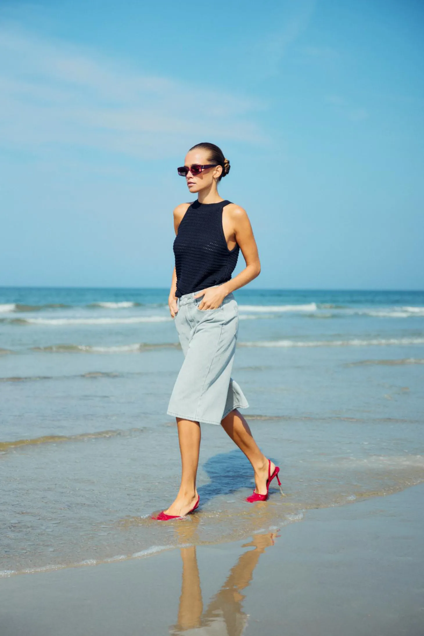 WBLGALA GREY DENIM BERMUDA