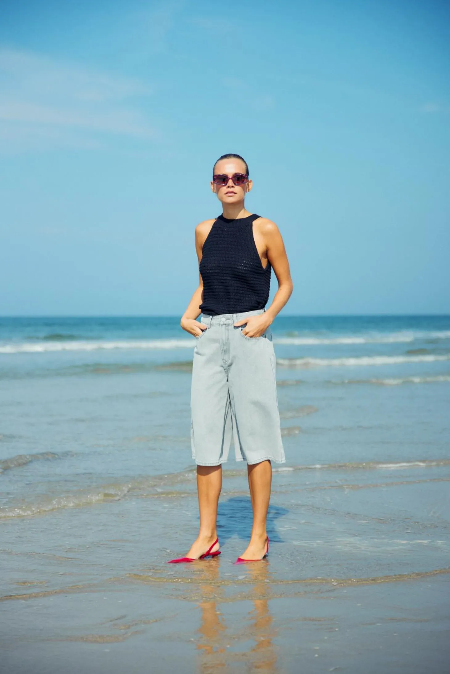 WBLGALA GREY DENIM BERMUDA