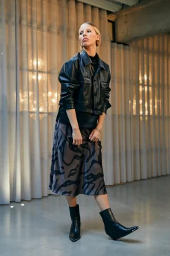 WBLSAGA SATEEN MIDI SKIRT