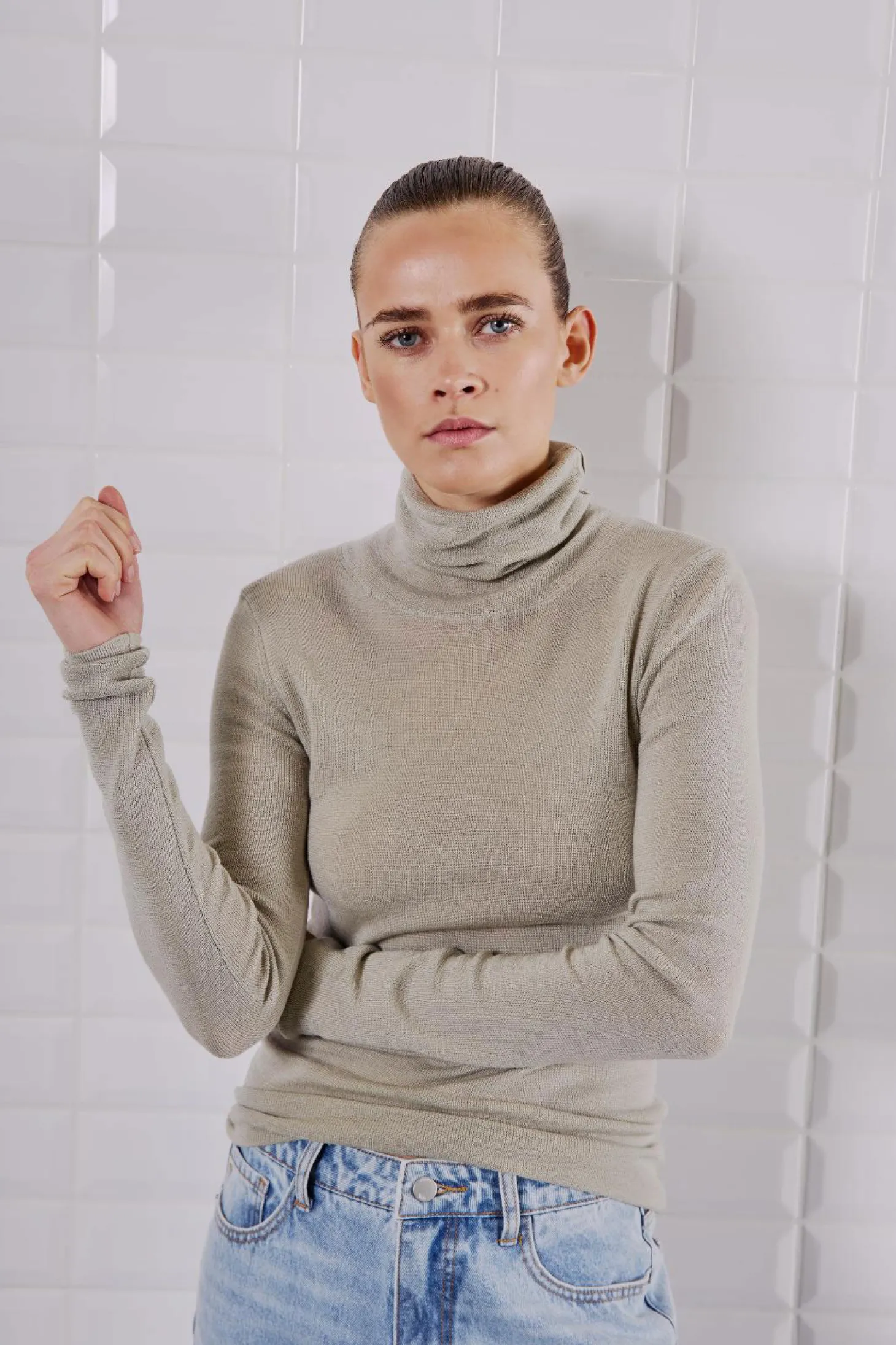 WBLTESSA LS WOOL TURTLENECK